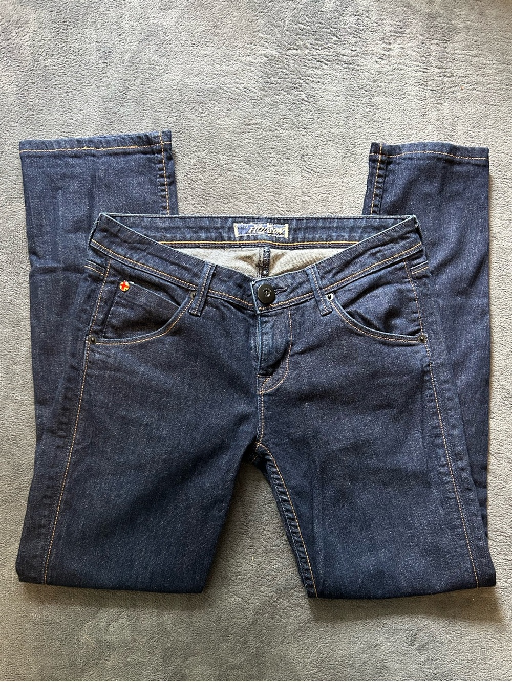 Y2K Vintage HUDSON Low Rise Straight Leg Flap Pocket Jeans